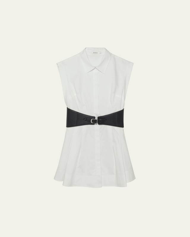Adler Sleeveless Belted Mini Shirtdress